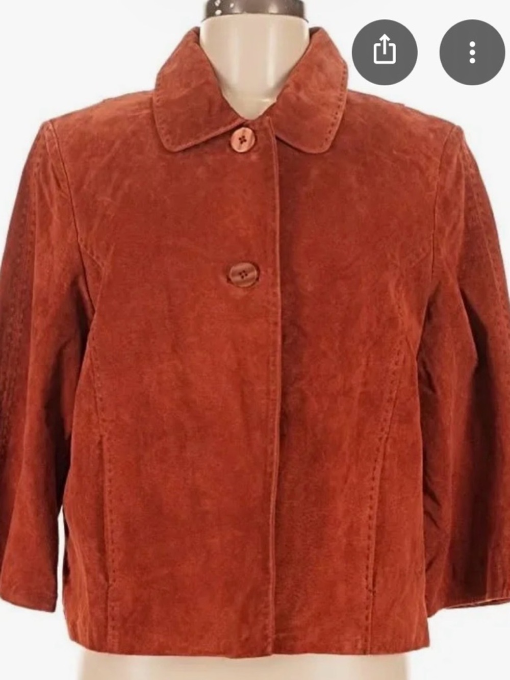 Coldwater Creek Rust Suede Button Jacket